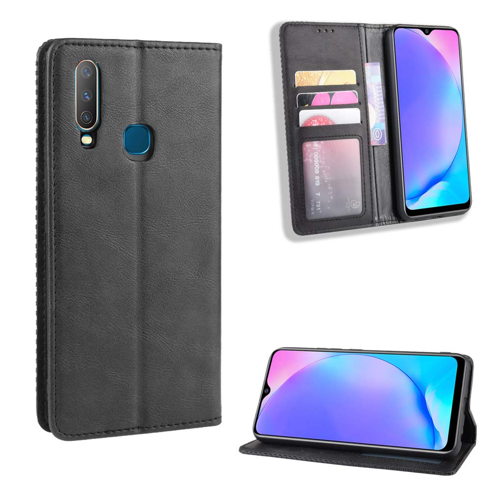 Premium PU Leather Flip Cover Case for Vivo Y15 2019 (1901 Model) - Slim Protective Phone Case with Card Slots | Perfect for Work, Travel & Daily Use