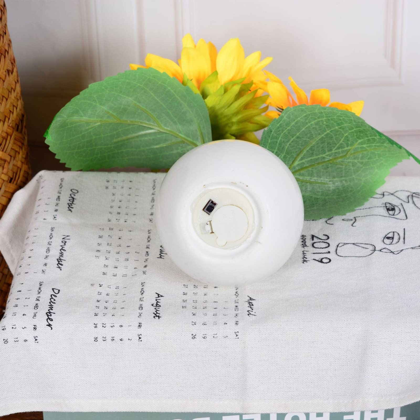 Sunflower LED Potted Plant Lamp - Yellow Floral Night Light with Fake Flowers for Home, Christmas, Party & Festival Table Decor - Perfect for Bedroom, Living Room & Gift Giving