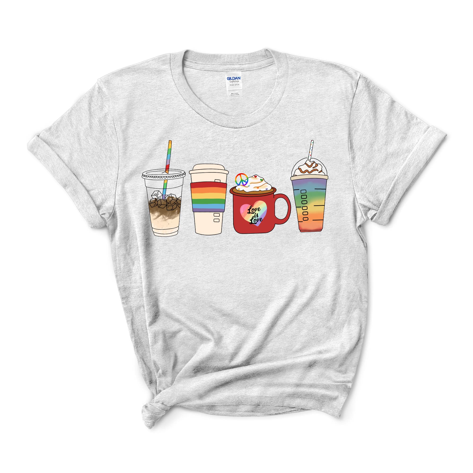 LGBTQ Pride Coffee Crewneck Shirt - Cute LGBT T-Shirt for Pride Month, Coffee Lover Gift, Unisex LGBTQ Apparel | Perfect for Pride Parades, Coffee Dates & LGBTQ Support