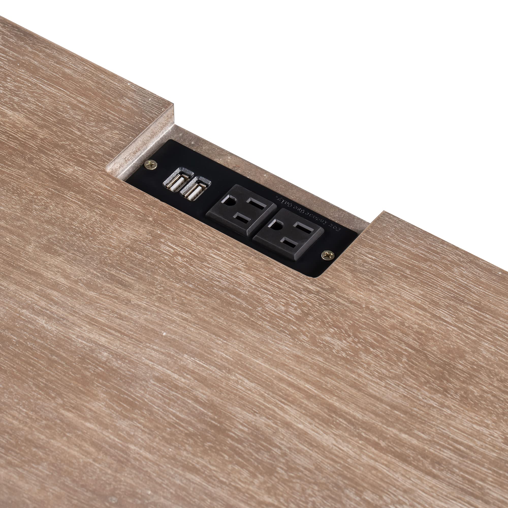 Merax Nightstand with Drawer & Cabinet - Small Bedside End Table with USB Charging Ports - Compact Dresser for Bedroom & Living Room - Brown Wood Nightstand (Perfect for Charging Devices & Storing Essentials)