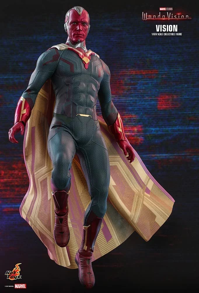 Hot Toys WandaVision 12-Inch Vision Action Figure 1/6 Scale Collectible Model (907936) - Perfect for Marvel Fans, Display & Cosplay