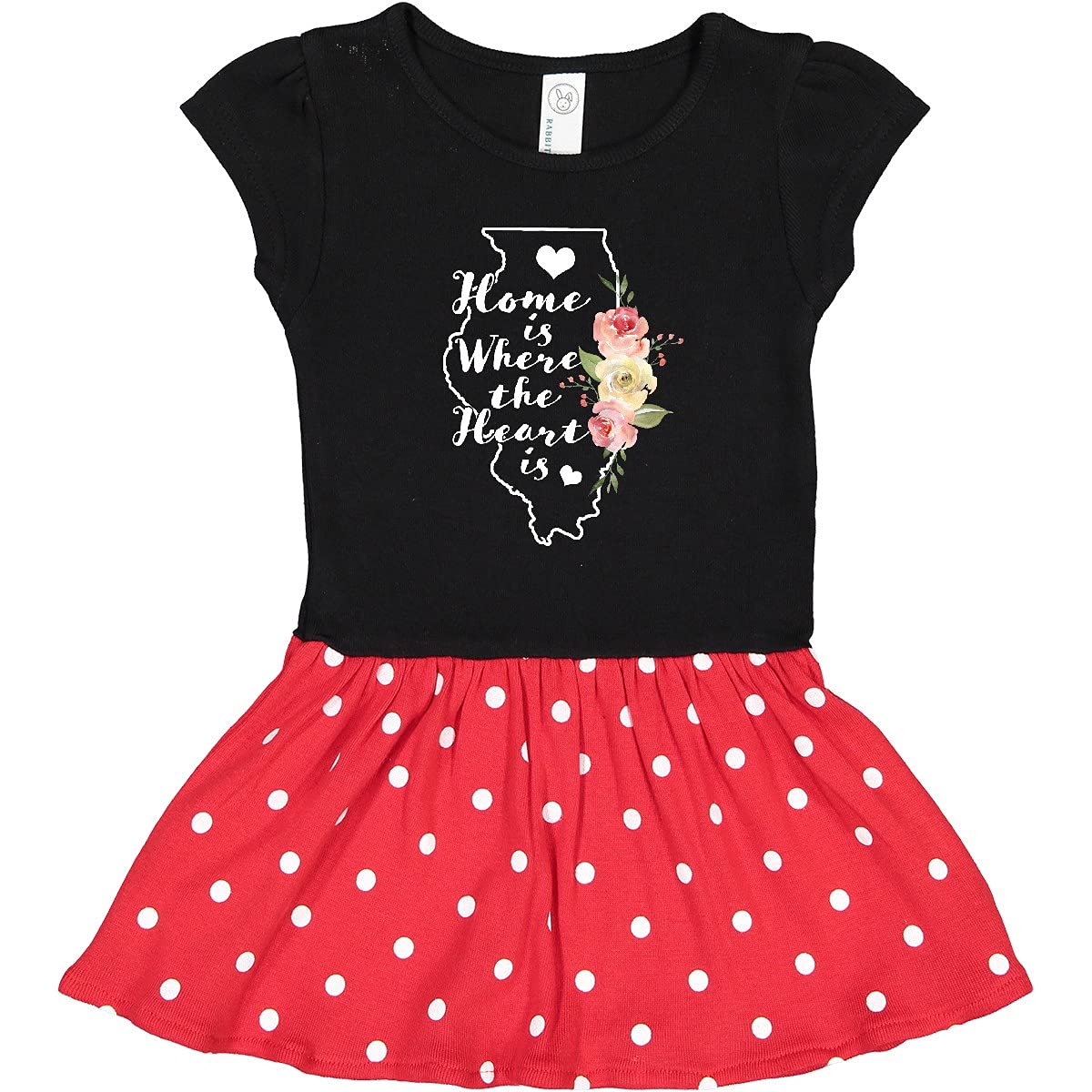Inktastic Illinois Home is Where The Heart is Watercolor Toddler Dress - Cute & Comfortable Outfit for Girls, Baby Shower, Birthday Party & Family Photos