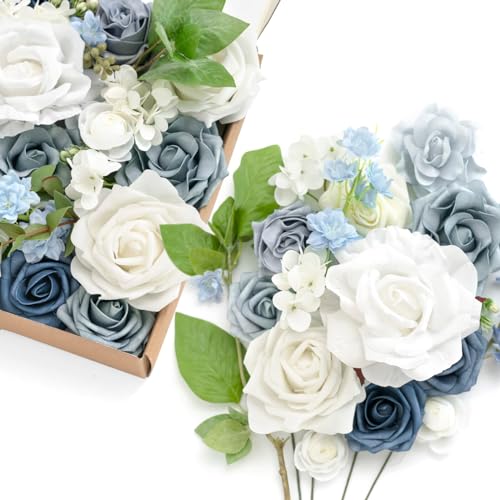 Blu-dusty Blue & Ivory