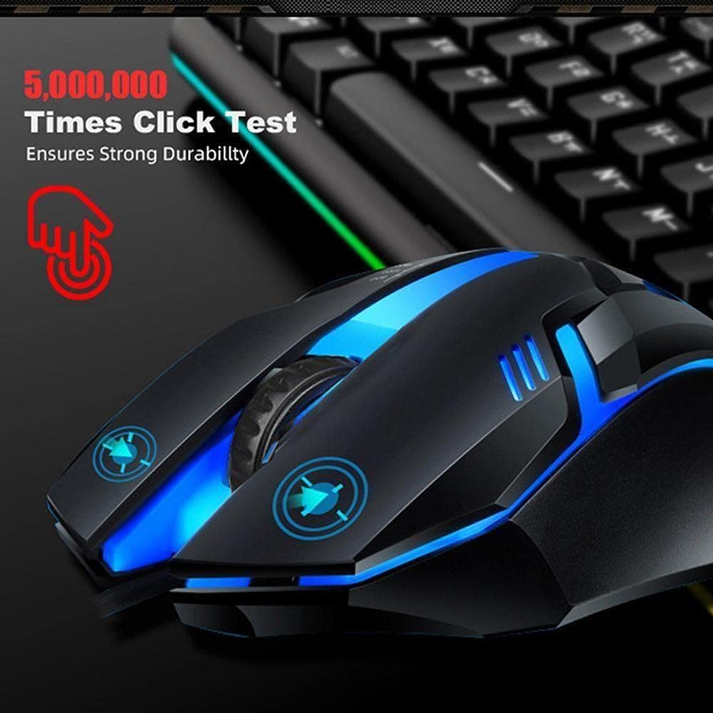 USB Wired Gaming Mouse 5500 DPI - 7 Programmable Buttons, LED Backlit, Ergonomic Design for PC & Laptop - Perfect for FPS, MOBA & Esports Gaming