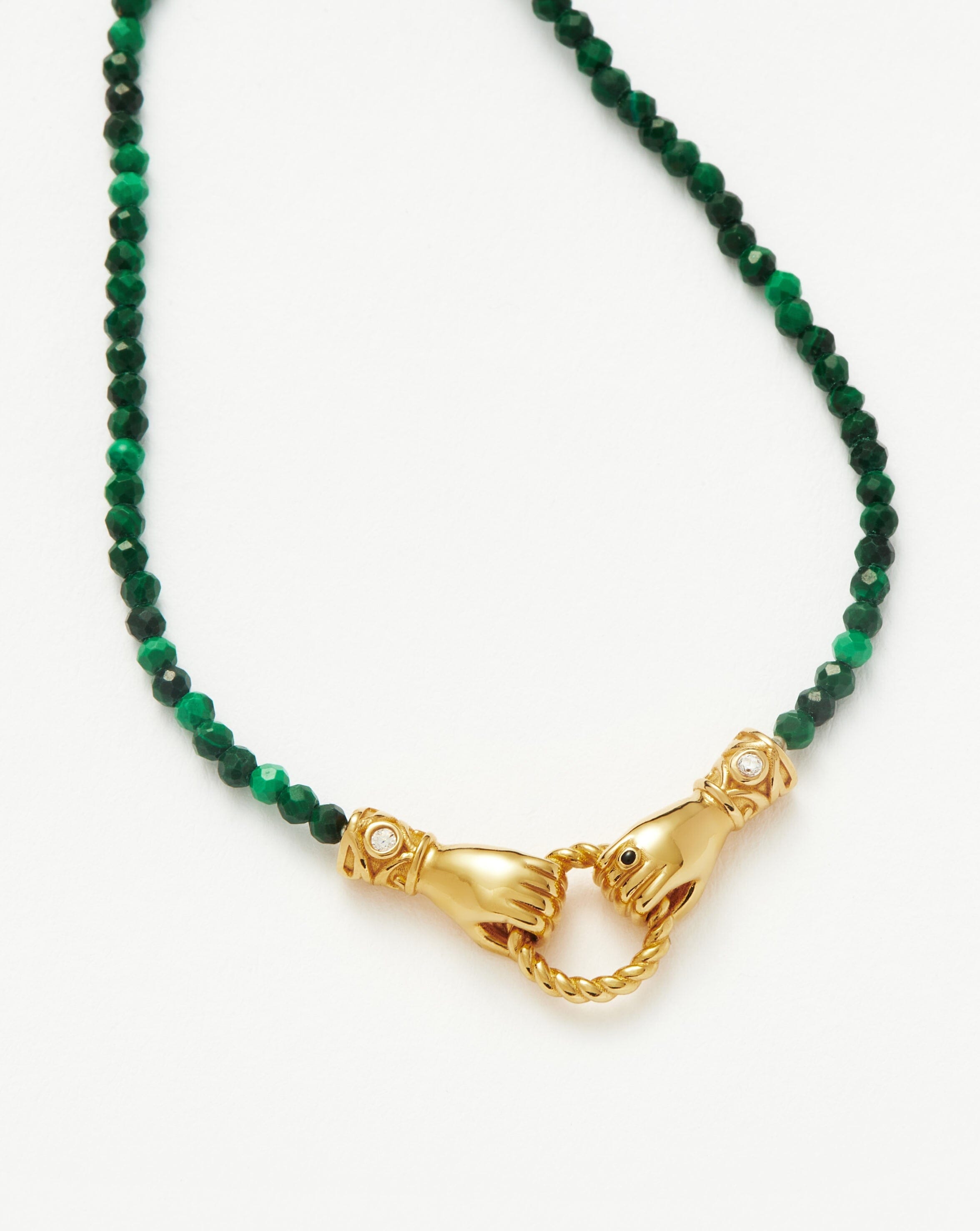 Harris Reed In Good Hands Mini Beaded Gemstone Bracelet - 18k Gold Plated Malachite Stone Adjustable Bracelet for Women | Elegant Jewelry Gift for Birthday, Anniversary & Special Occasions