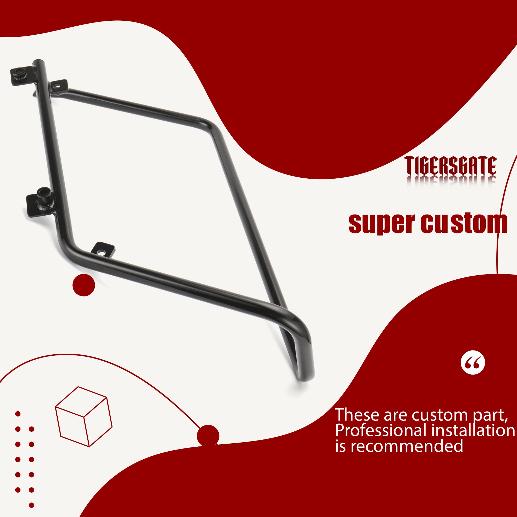 Gloss Black Hard Saddlebag Conversion Bracket for 2008-2017 Harley Dyna Models - Perfect for Touring, Storage & Custom Motorcycle Upgrades