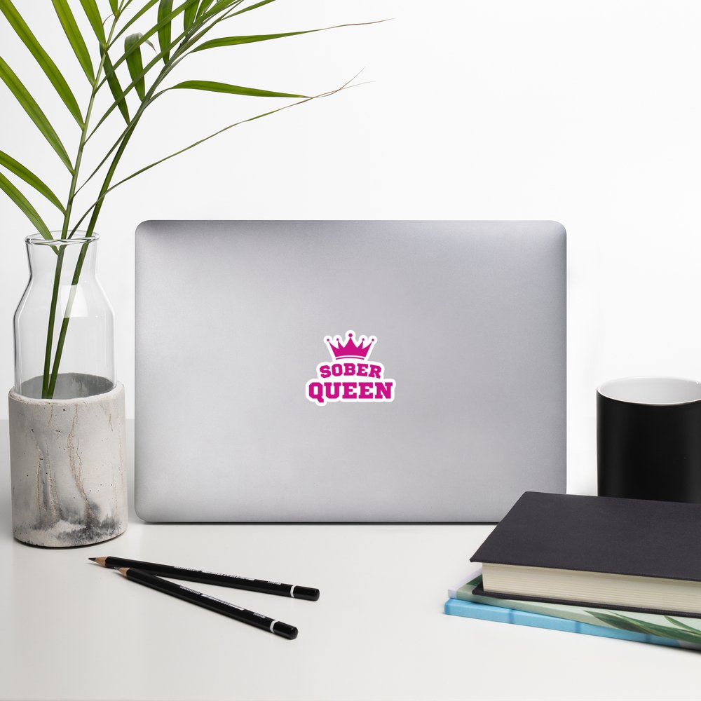 Sober Queen Bubble-Free Vinyl Sticker - Waterproof & Durable Decal for Laptops, Water Bottles & DIY Crafts - Perfect for Home, Office & School Decor