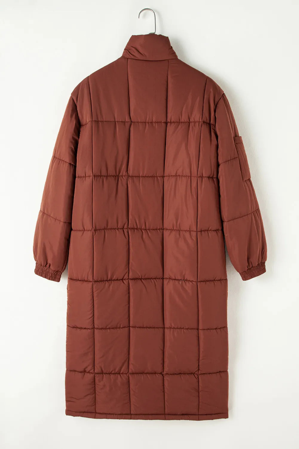 Stylish Pocketed Bubble Texture Long Sleeve Longline Winter Coat for Women - Warm & Fashionable Outerwear for Cold Weather, Snow Days & Winter Travel