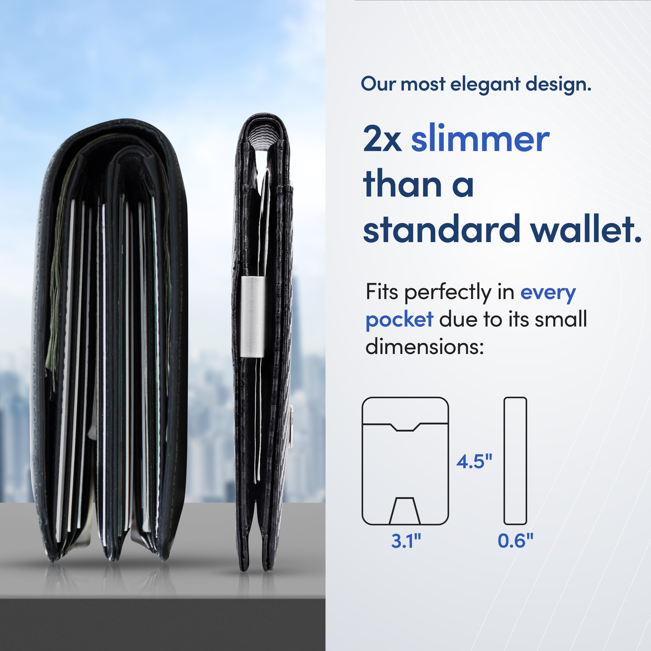TRAVANDO Men's RFID Blocking Bifold Wallet with Money Clip & AirTag Holder - Slim Card Holder for Credit Cards & Cash - Perfect Gift for Dad, Husband, Boyfriend (Business, Travel, Everyday Carry)