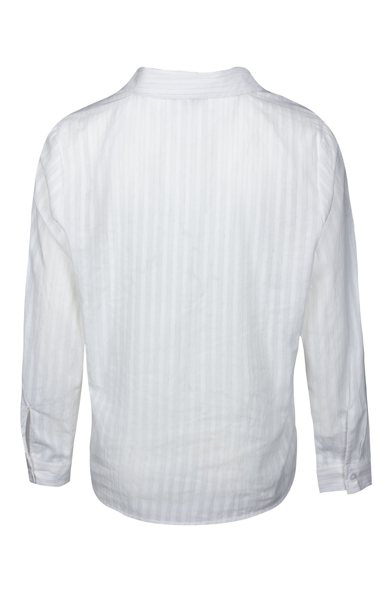 Premium Cotton Rich Lurex Stripe Shirt for Women - White (4551B1) | Elegant Office Wear & Casual Outfit for Work or Weekend