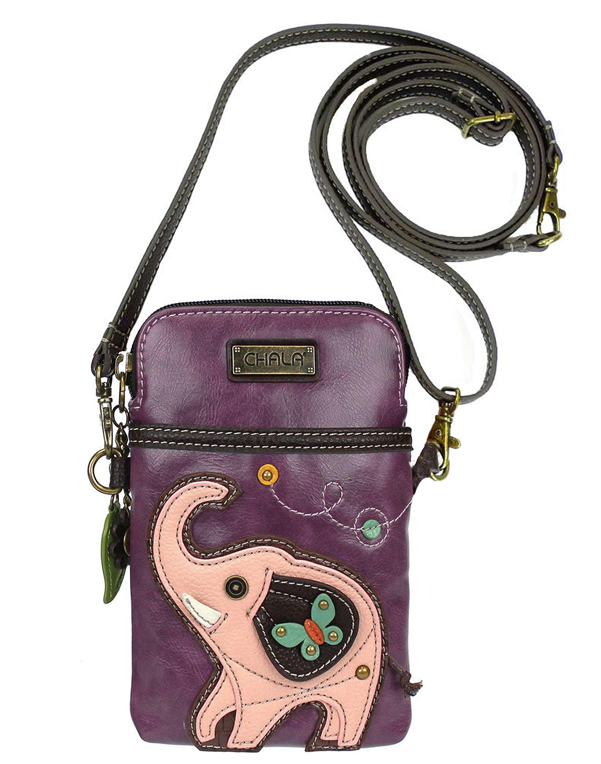 Chala Elephant Print Crossbody Phone Bag - Adjustable Strap for Women, Fashionable & Functional Purse for Daily Use, Travel, and Shopping
