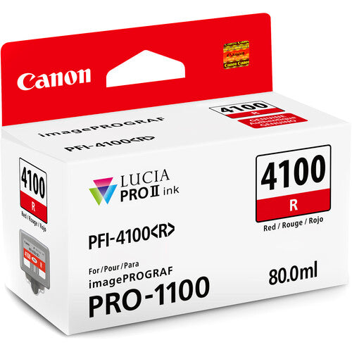 Canon PFI 4100 Red Pigment Ink Tank (80mL) - High-Quality Ink for Canon Printers | Perfect for Photo Printing, Documents & Arts