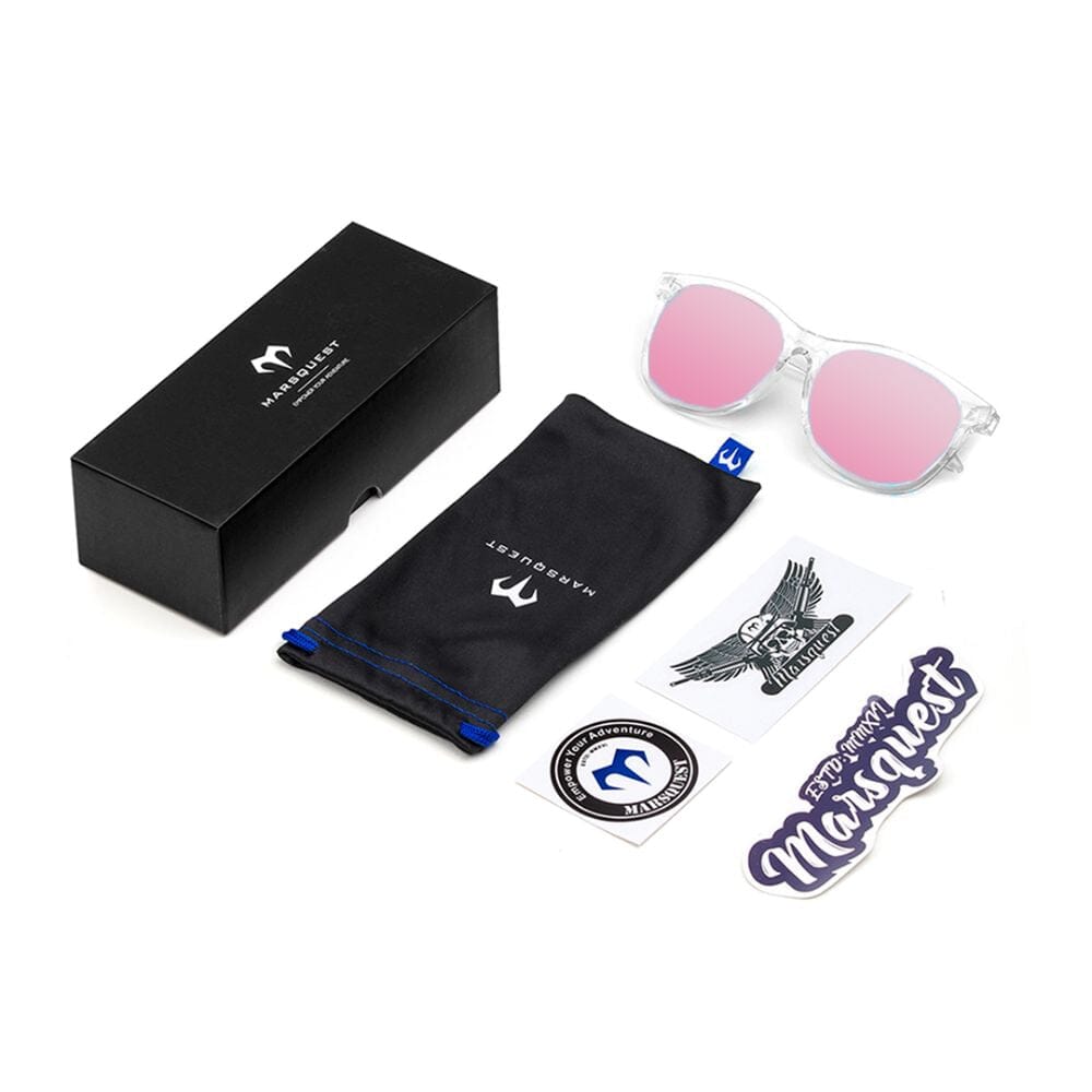 Marsquest Momentum Polarized Sunglasses for Men & Women - Crystal & Rose Lens - UV Protection - Stylish Outdoor Sports & Driving Shades - Perfect for Running, Cycling, and Beach Activities