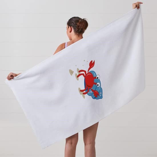 Dancing Crab Large Beach Towel - Soft, Absorbent & Unique Design for Pool, Beach & Summer Vacations | Perfect Gift for Crab Lovers