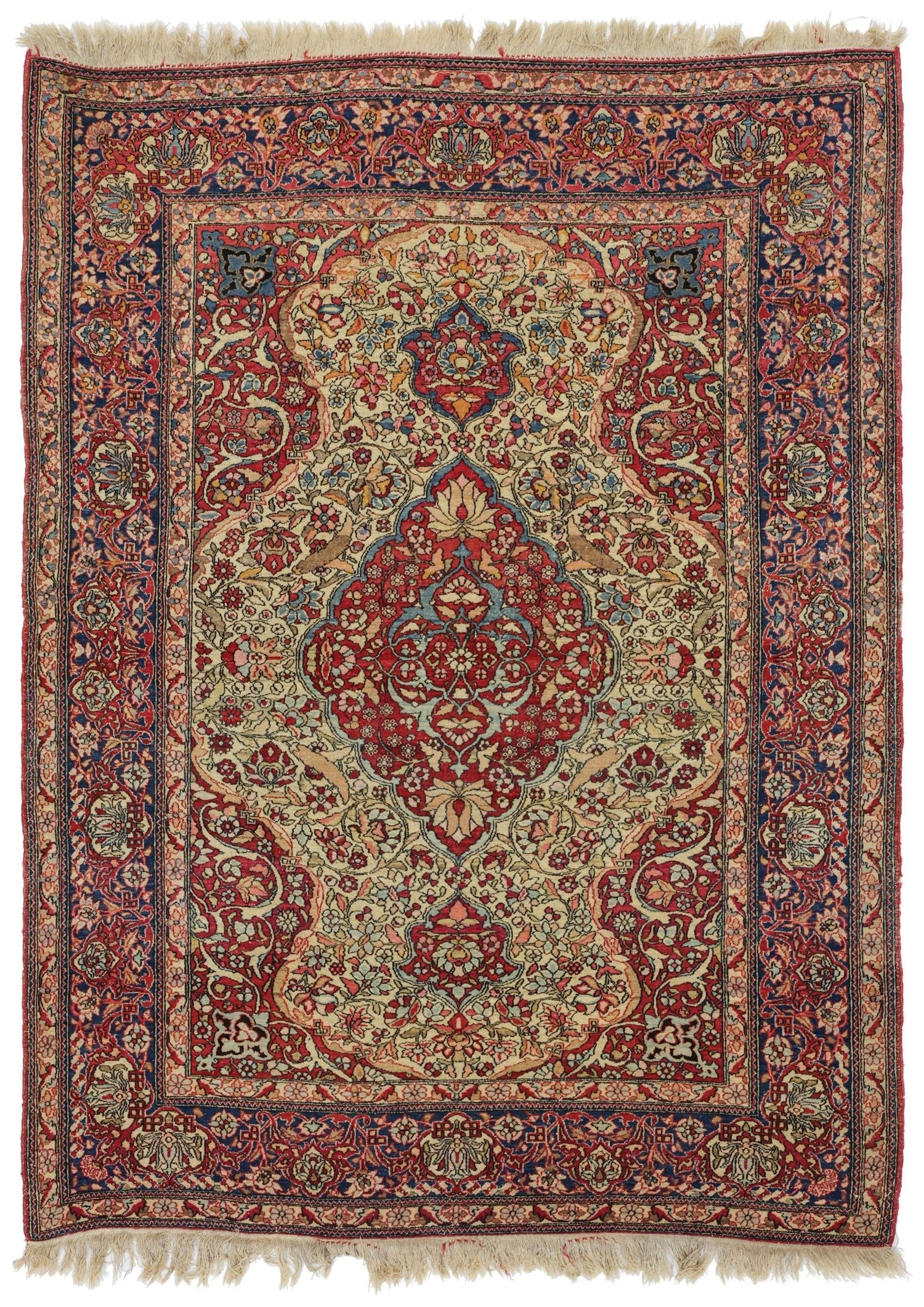 Handwoven Antique Isfahan Persian Traditional Rug - J76413 - Perfect for Living Room, Bedroom & Home Decor