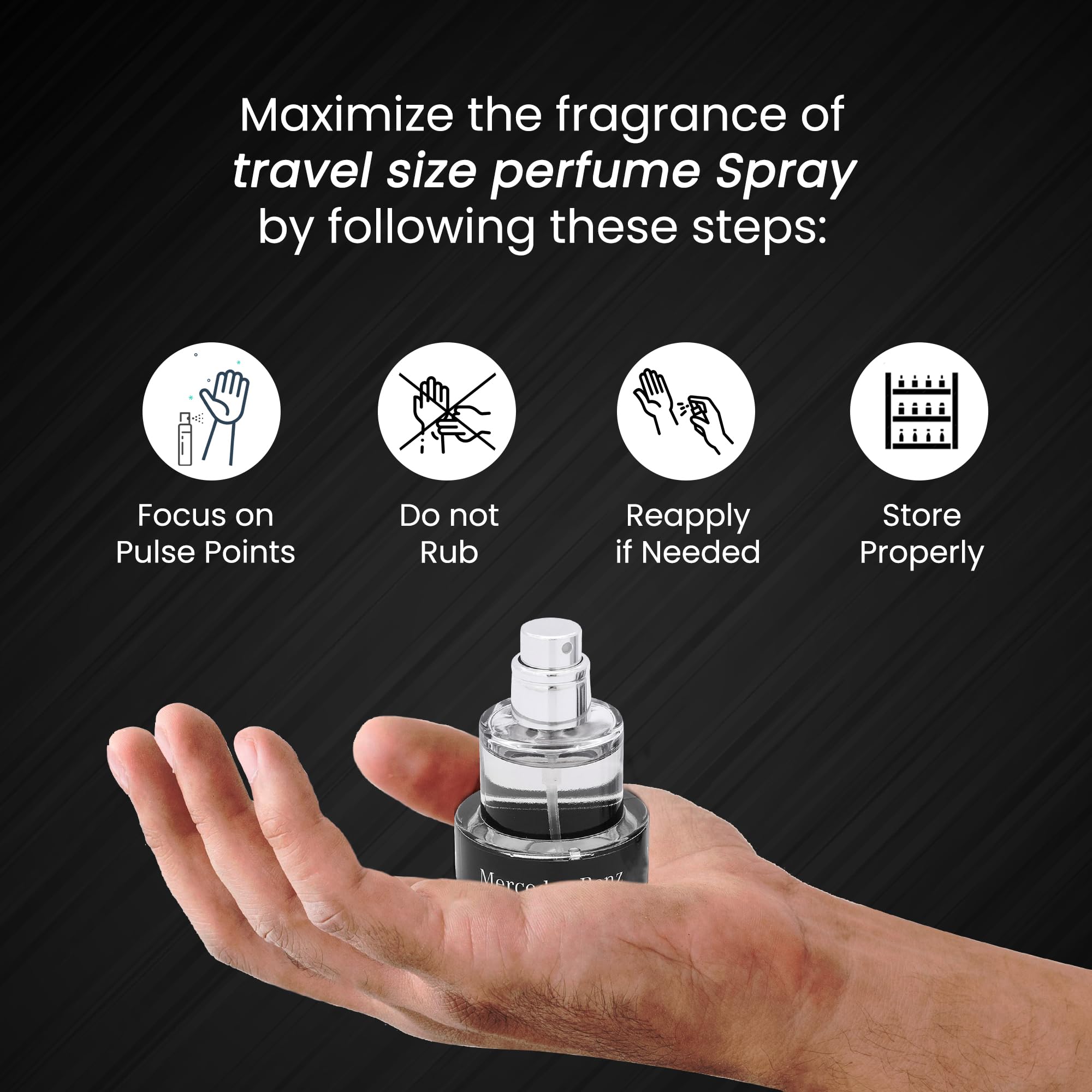 Mercedes-Benz Men's Cologne Travel Set - Mini EDT Spray 0.7oz (20ml) | Fresh & Luxurious Fragrance for Business, Dating & Night Out