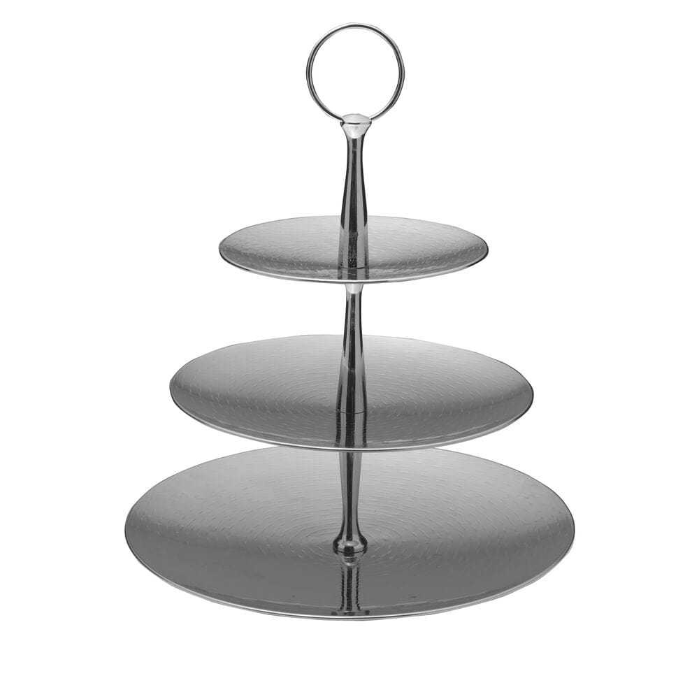 Stainless Steel 3-Tier Serving Tray - Elegant Party Buffet Dessert Display Stand for Weddings, Catering & Home Entertaining