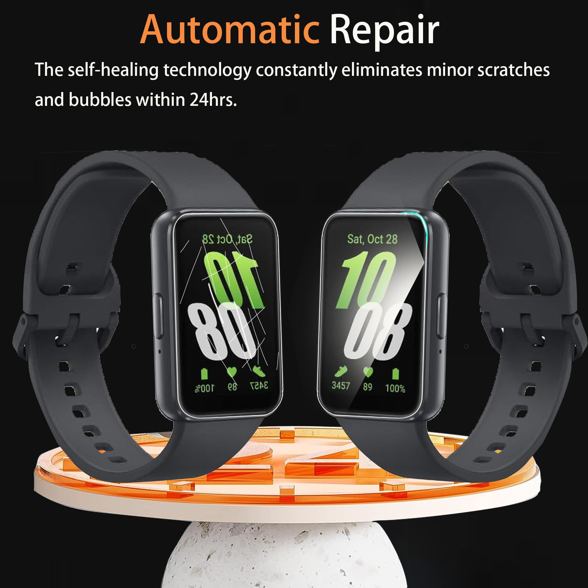 RLQA Fitness Tracker Screen Protector [6 Pack] - Full Coverage TPU Clear Film for RLQA Band 3 1.47
