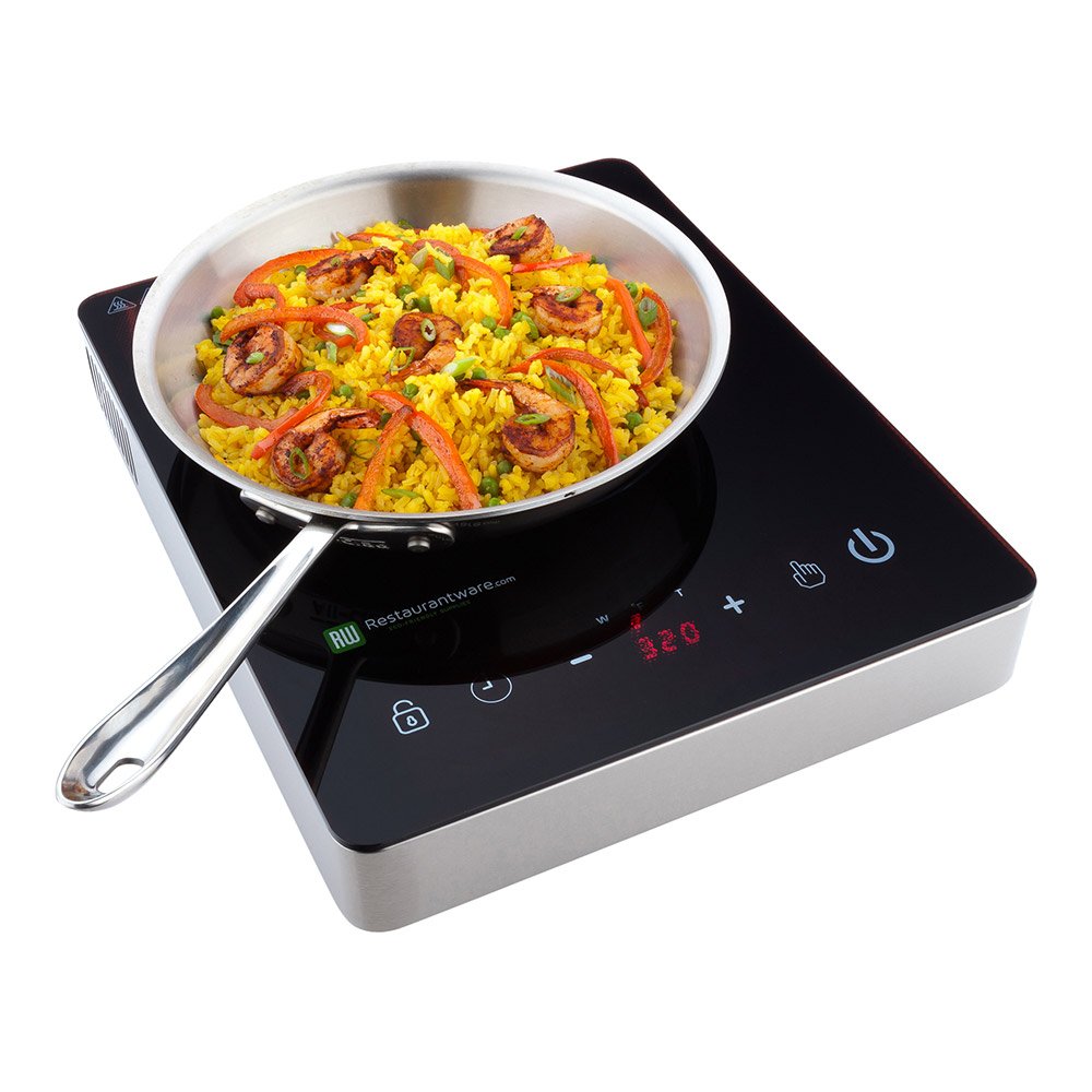 Restaurantware Home Pro 1800W Portable Induction Cooktop with Digital Temperature Display - Countertop Induction Burner for Home, RV & Outdoor Cooking (120V, Model RWT0095) - Perfect for Boiling, Frying, Searing & Simmering