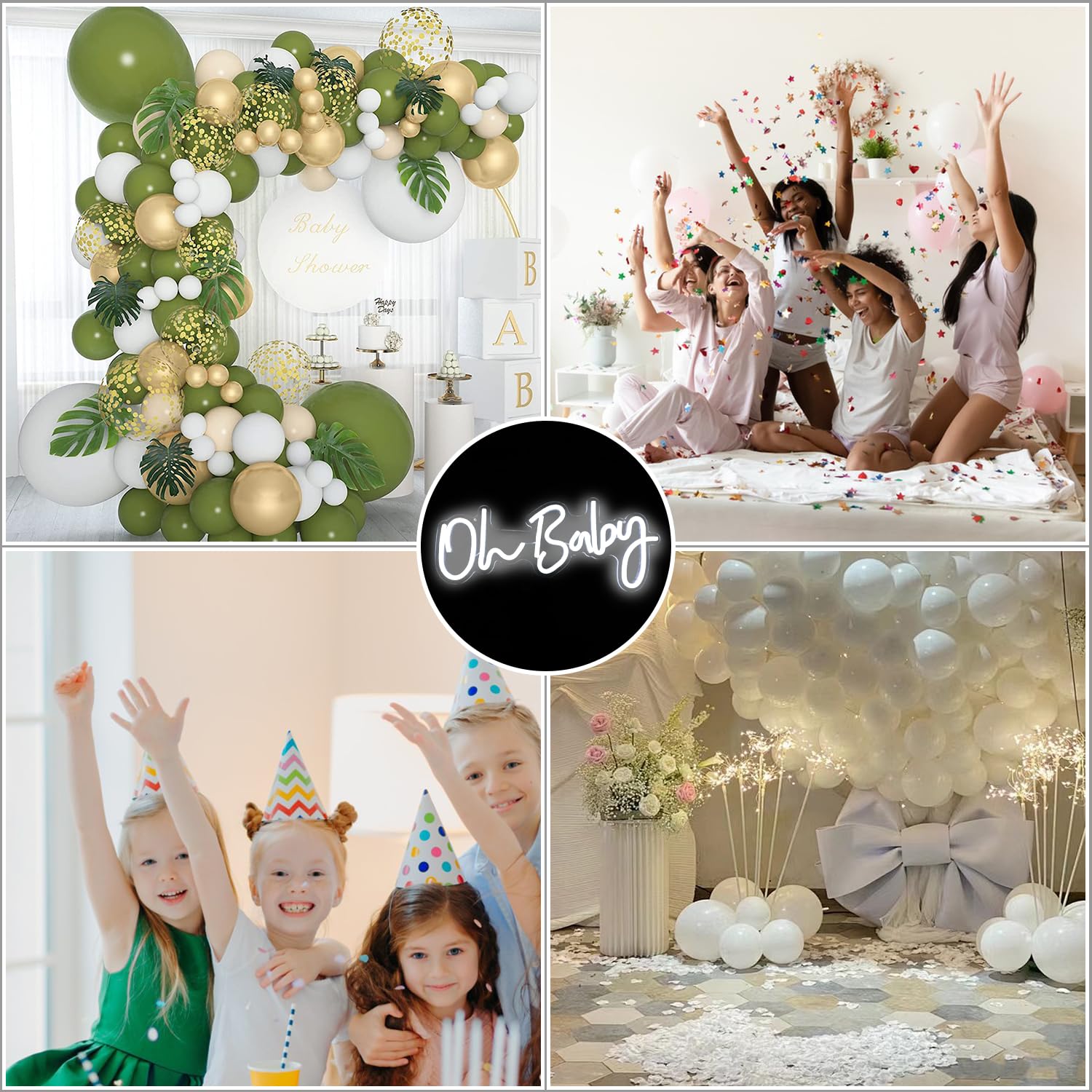 Oh Baby Neon Sign - Dimmable LED Wall Decor for Baby Shower, Birthday Party & Wedding | Reusable Backdrop Lighting for Nursery, Christmas Gift & Home Decoration