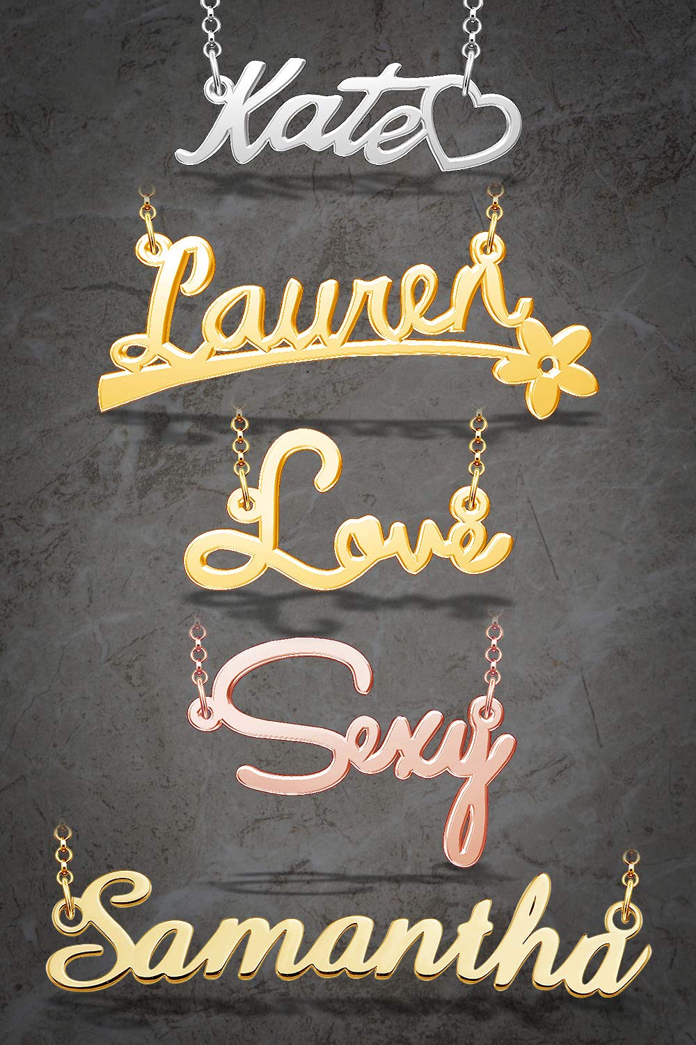 Personalized Rose Gold Plated Heart Name Necklace for Women - Custom Engraved Gift for Anniversary, Valentine's Day & Birthday - Perfect for Romantic Occasions & Special Moments