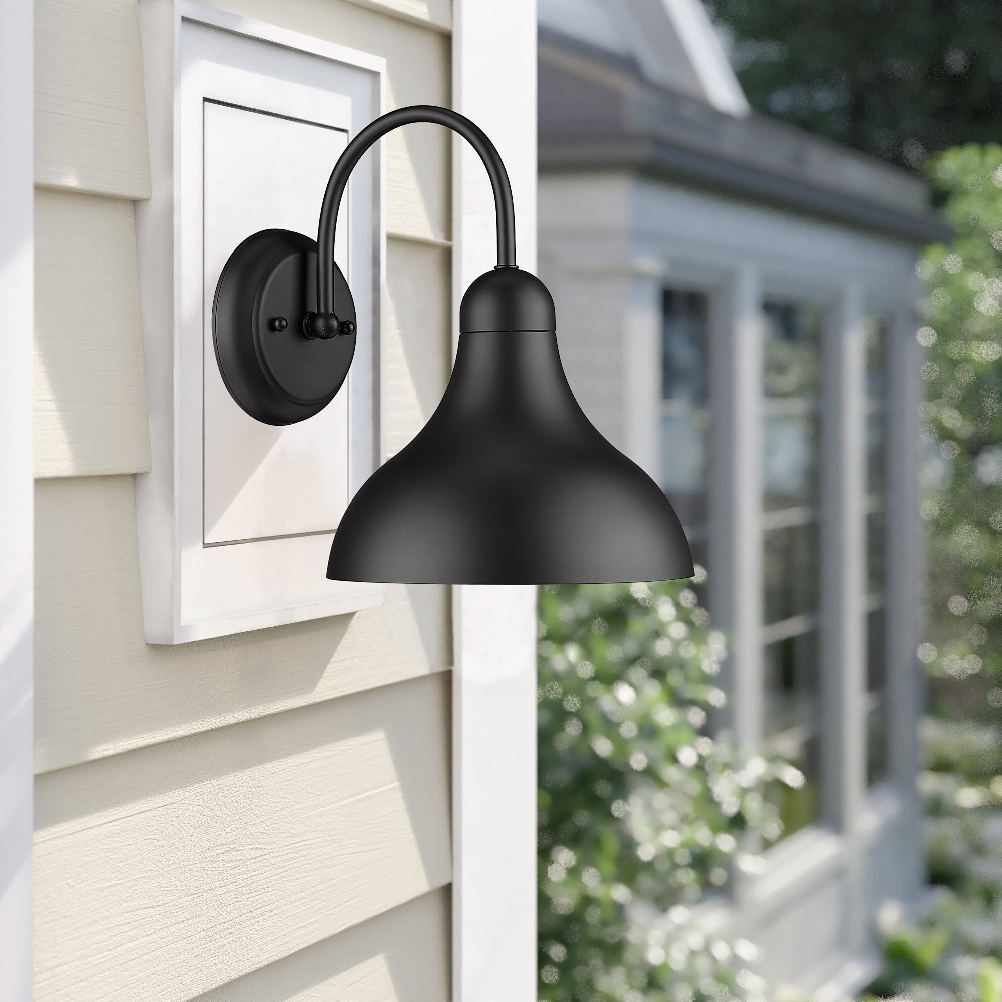 Black Industrial Barn Lights - 4 Pack Outdoor Wall Sconces for Farmhouse & Exterior Lighting (11.79