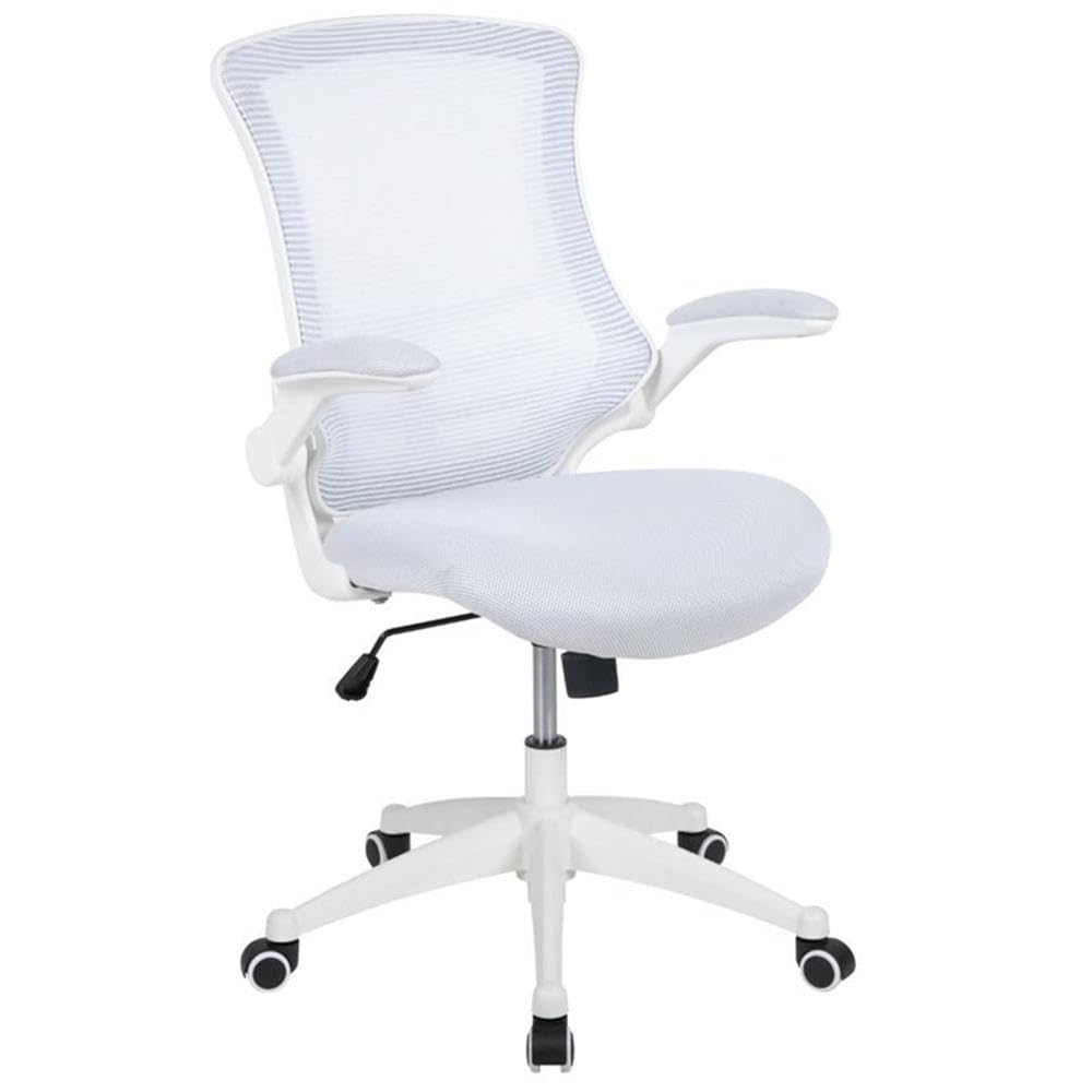 UrbanPro Contemporary Mid Back Mesh Office Swivel Chair - Ergonomic Desk Chair with Lumbar Support, Adjustable Height & Tilt, White - Perfect for Home Office, Gaming & Workspace