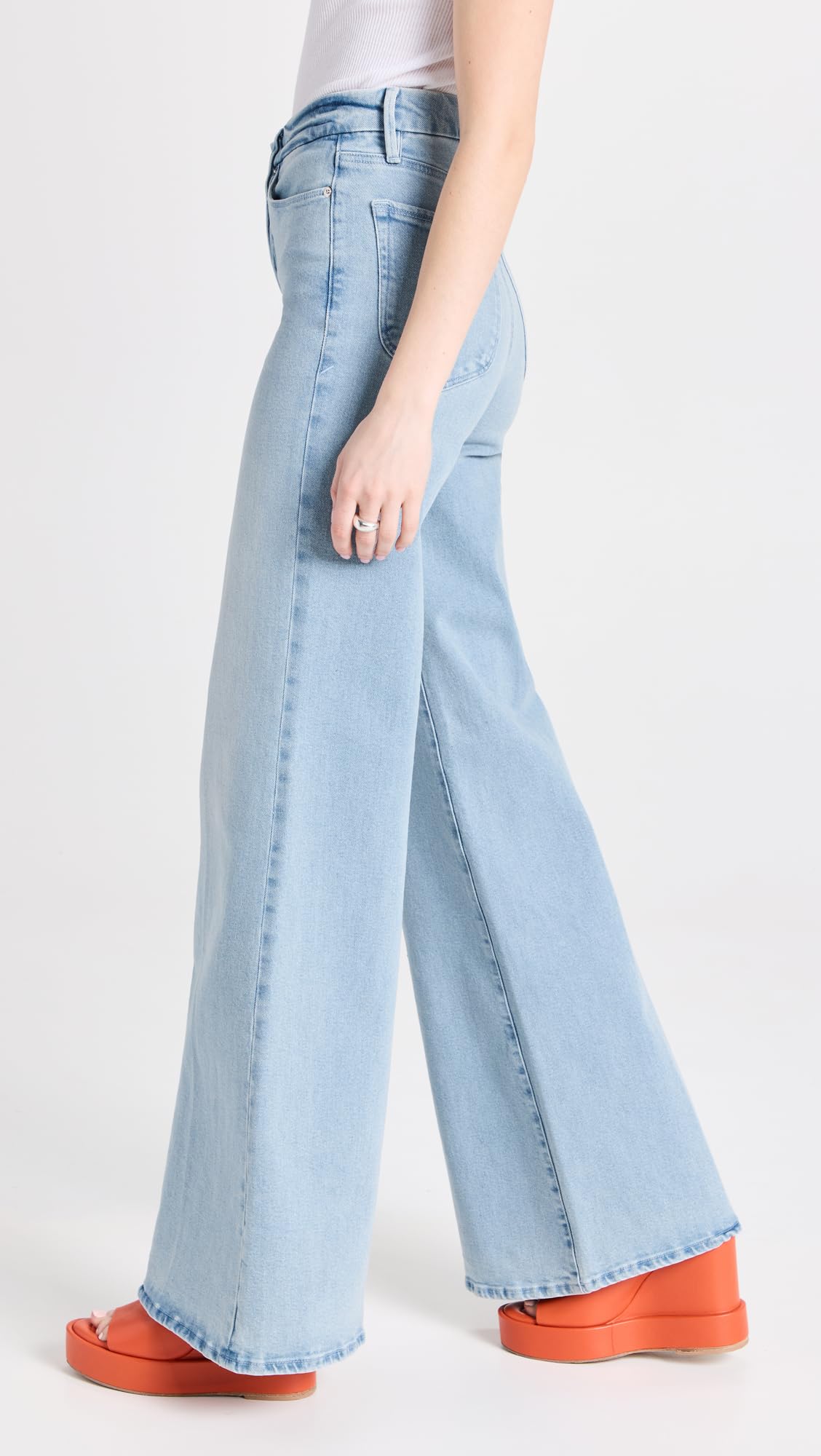 Good American Women's High-Waisted Palazzo Jeans - Comfortable & Stylish Wide-Leg Pants for Work, Casual & Night Out