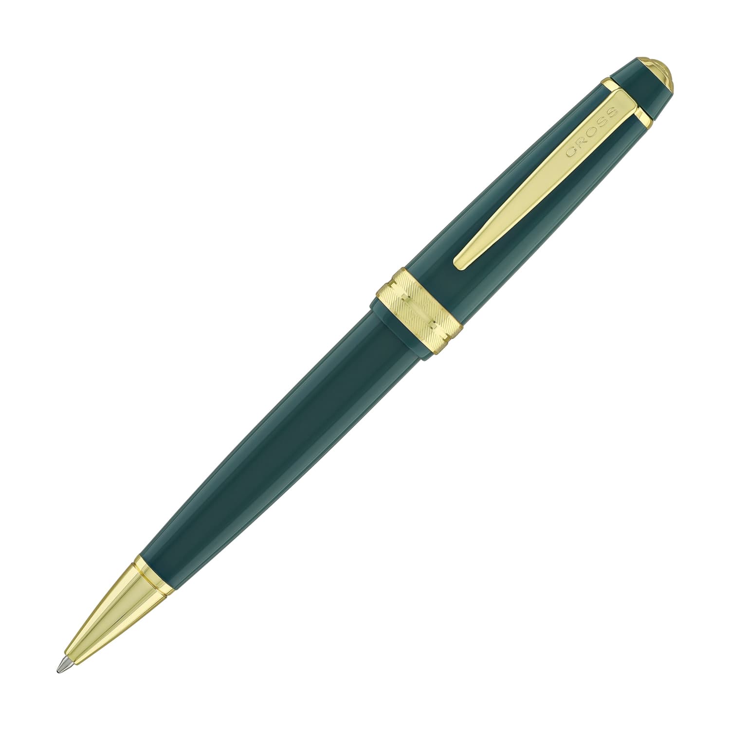 Premium Cross Bailey Light Ballpoint Pen - Glossy Green Resin with Gold Trim for Office, School & Gift Giving