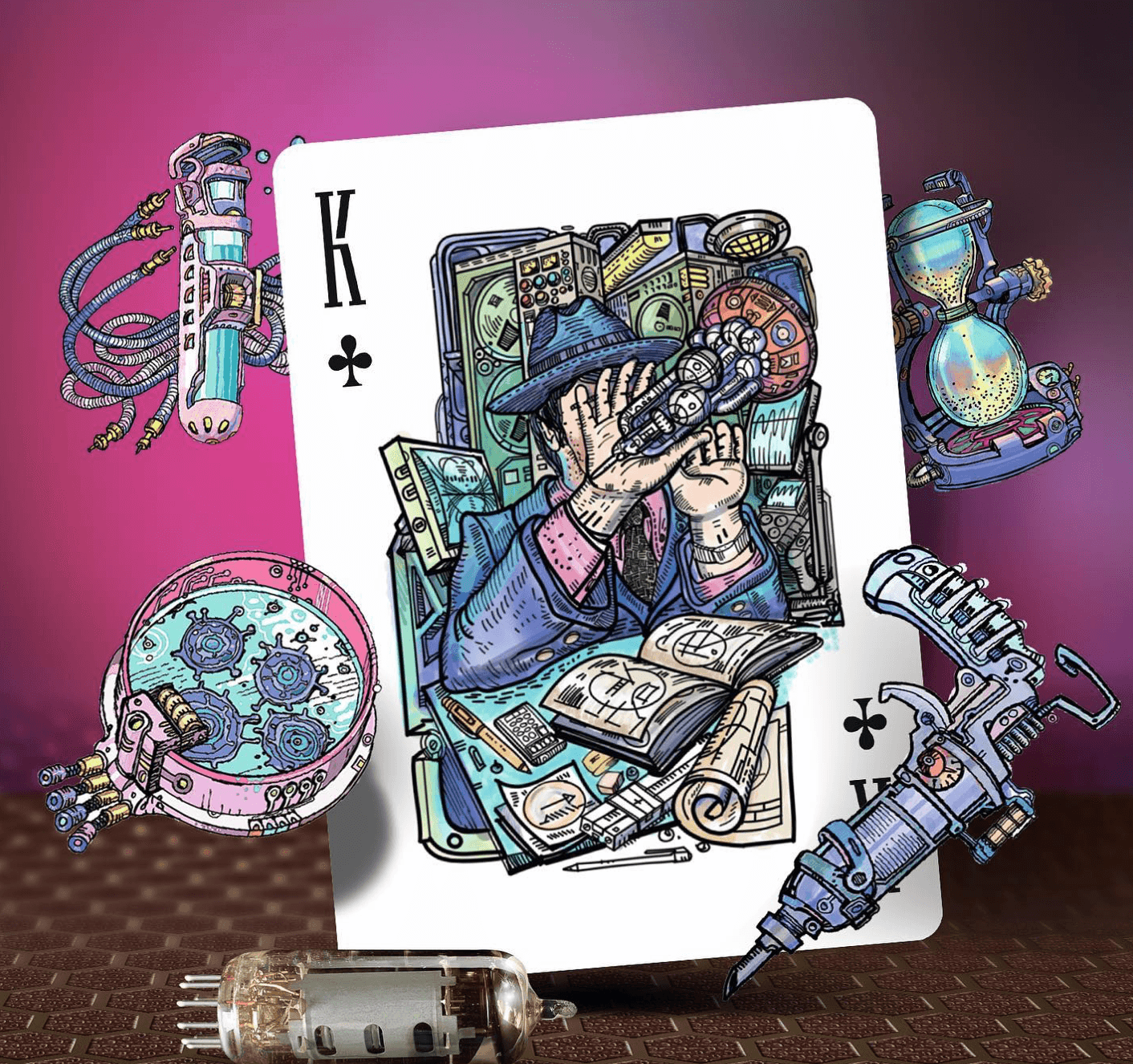 Premium Vacuum Tube Space Themed Playing Cards - Unique Sci-Fi Design for Poker, Magic Tricks & Collectors | Perfect for Game Nights & Gifts