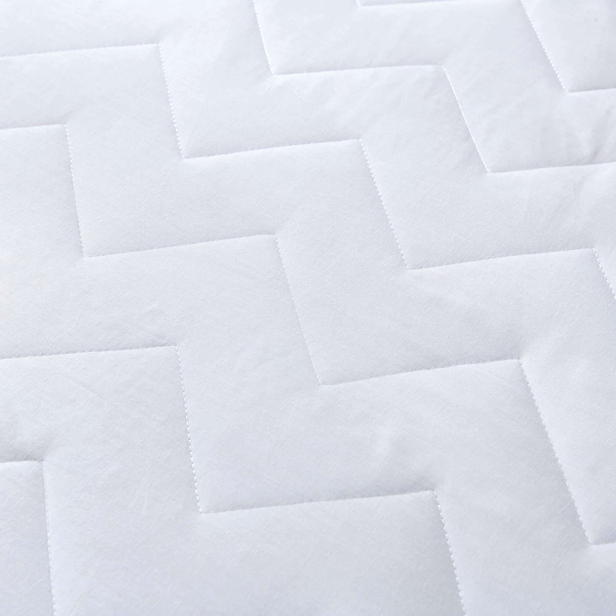100% Ultra Soft Cotton Quilted Anti-Microbial Mattress Cover Protector - Queen Size, White | Waterproof & Hypoallergenic Bedding for Allergy Relief & Comfortable Sleep