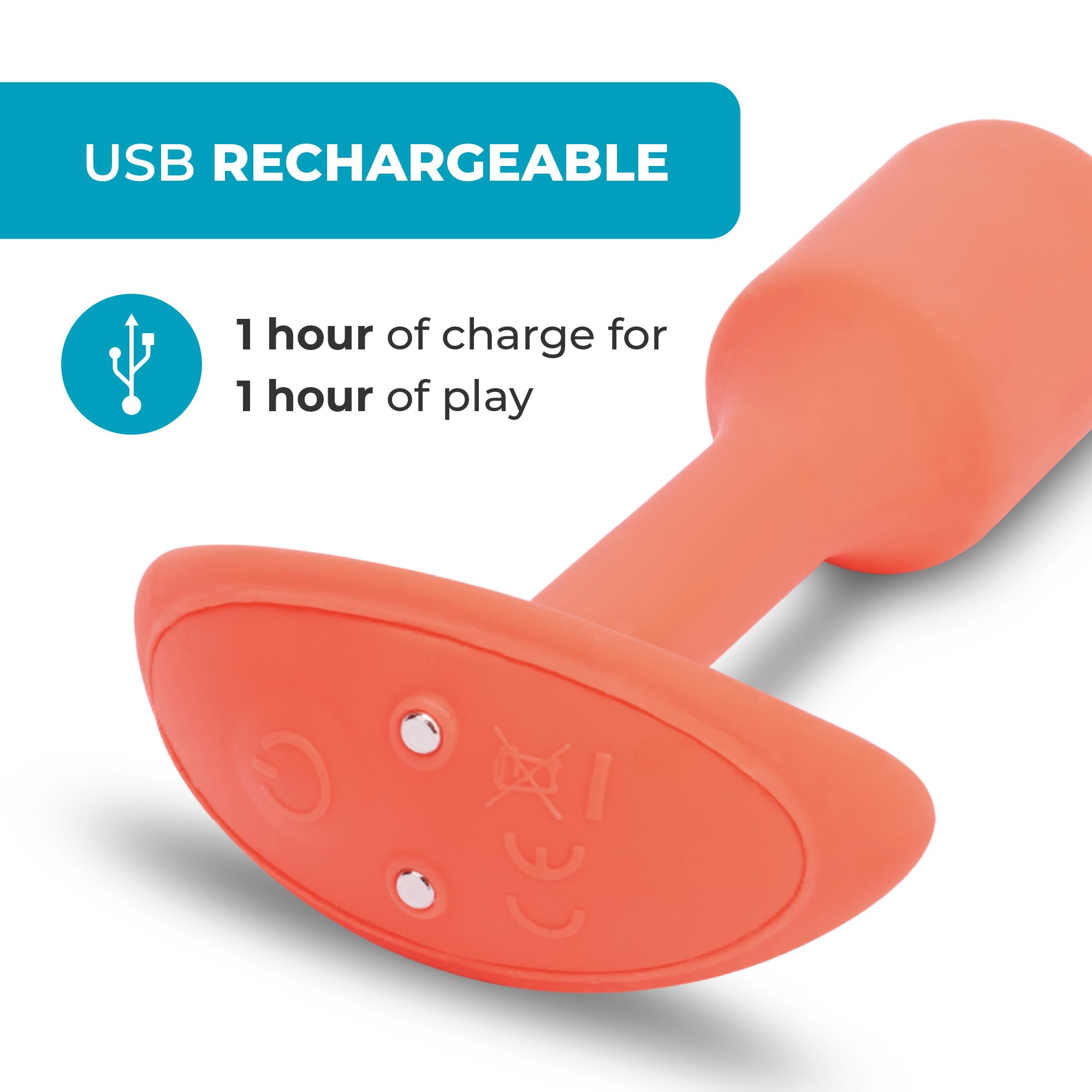 b-Vibe Vibrating Snug Plug 1 Anal Plug - Orange | Silicone Adult Sex Toy for Couples & Solo Play | Anal Training & Stimulation Device | Perfect for Beginners & Experienced Users | Enhances Intimacy & Pleasure