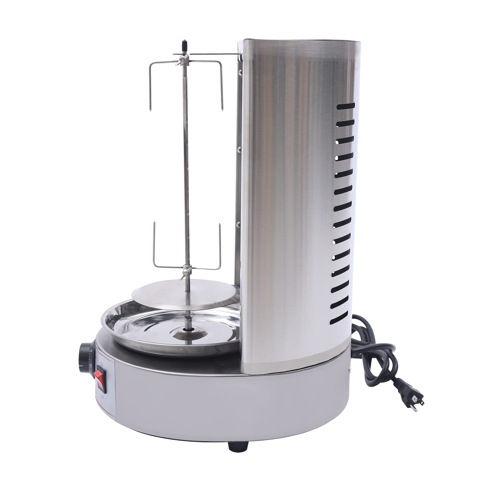 1600W 110V Electric Shawarma Machine - Vertical Rotisserie Grill for Doner Kebab, Gyro & BBQ - Commercial & Home Use (US Stock) - Perfect for Restaurants, Food Trucks & Outdoor Cooking