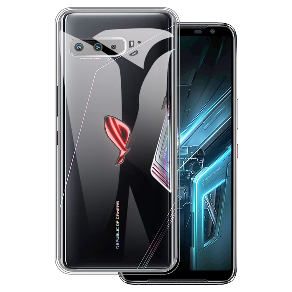 Ultra Thin Gel Pudding Soft Silicone Phone Case for Asus ROG Phone 3 ZS661KL / ROG Phone III i003DD (6.59 Inch, Transparent) - Shockproof & Scratch Resistant Protection for Gaming & Daily Use
