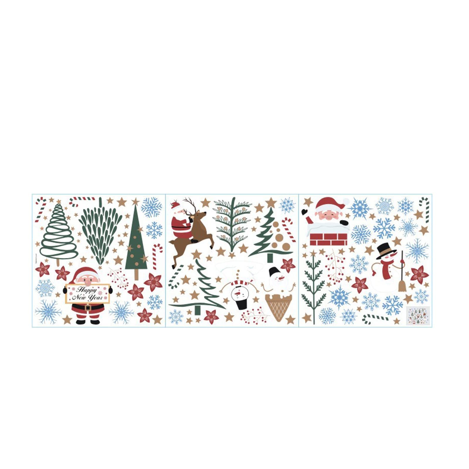 Christmas Refrigerator Wall Stickers - Self-Adhesive PVC Holiday Decals with Deer Design for Home Decor, Kitchen, Bedroom & Office (Colorful, One Size) - Perfect for Holiday Party Decorations, Gift Wrapping & Festive DIY Projects