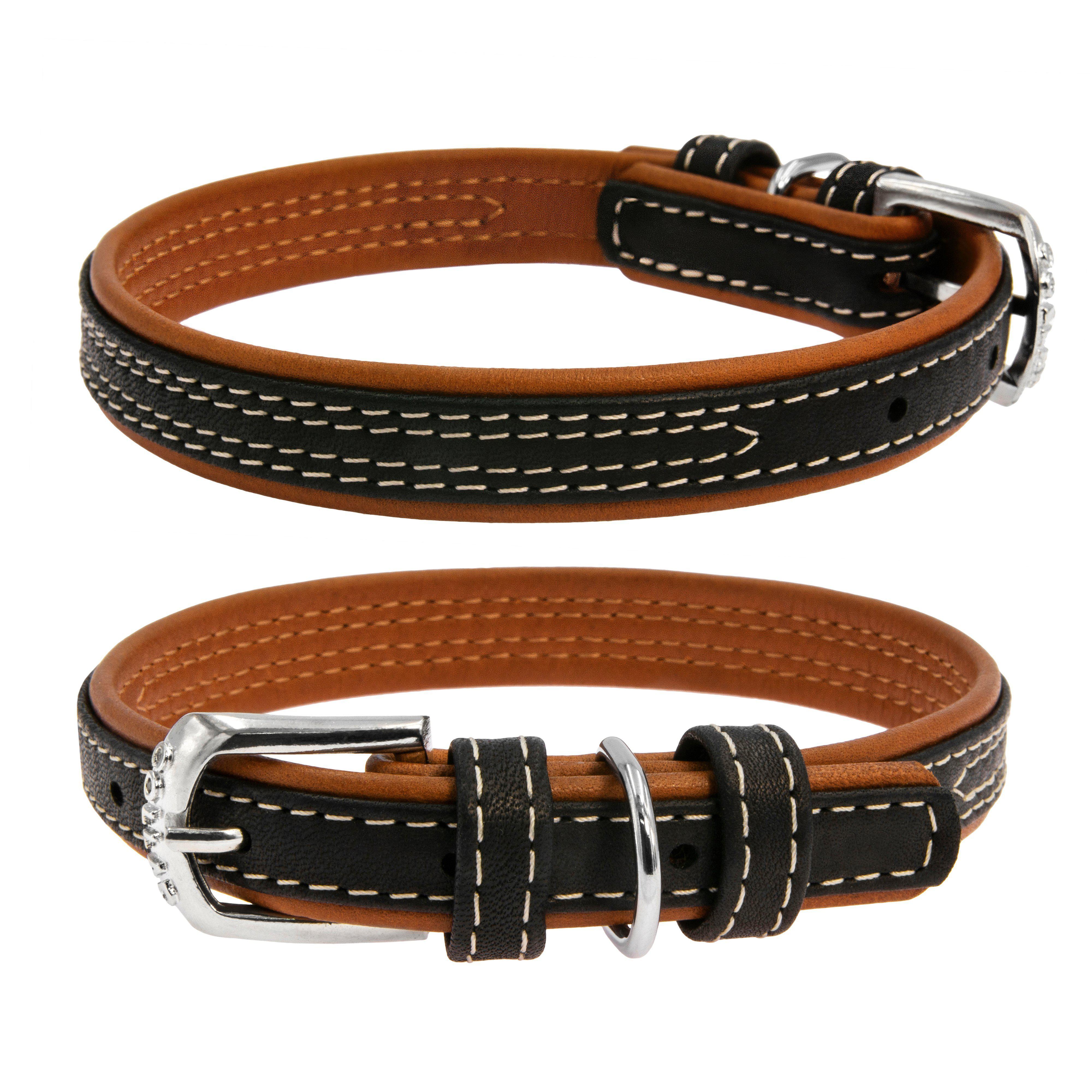 Premium Genuine Leather Dog Collar - Adjustable Black Pet Collar for Small Medium Large Dogs | Durable & Comfortable for Daily Walks, Training & Outdoor Adventures
