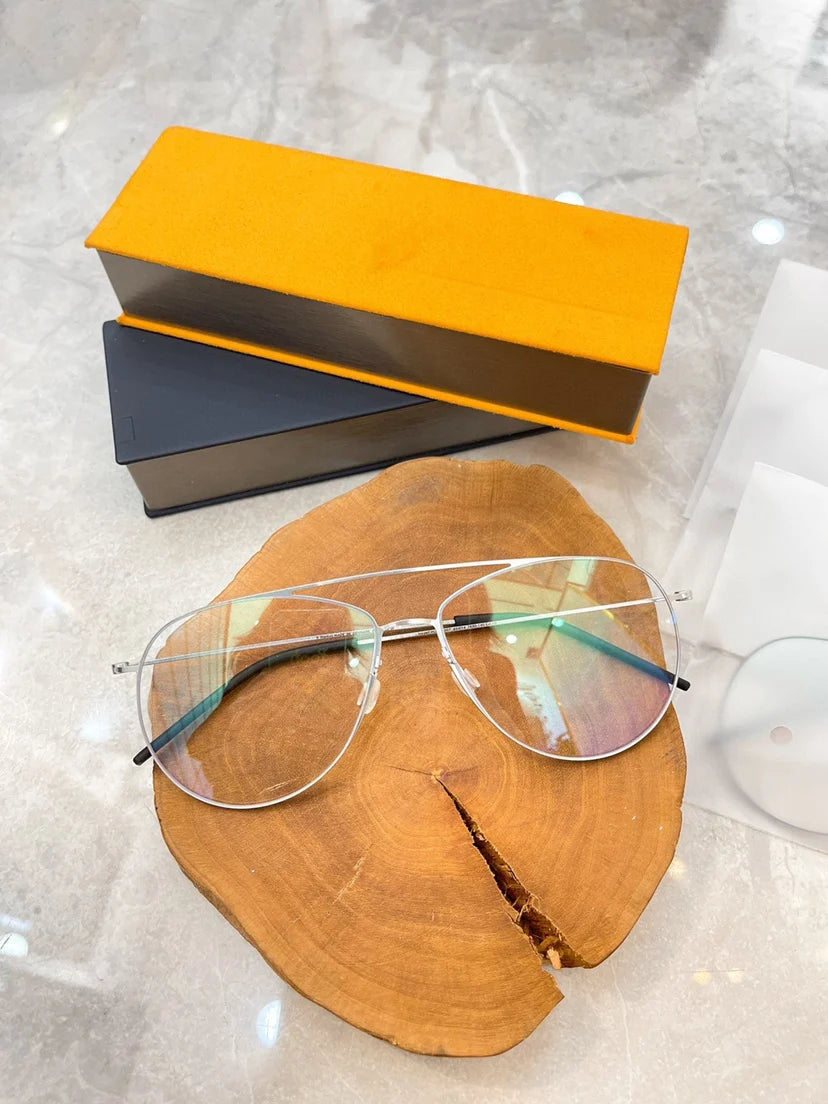 Aimee Unisex Full Rim Oval Double Bridge Titanium Eyeglasses 5507 - Lightweight Durable Frame for Men & Women - Perfect for Reading, Work & Fashion Accessories