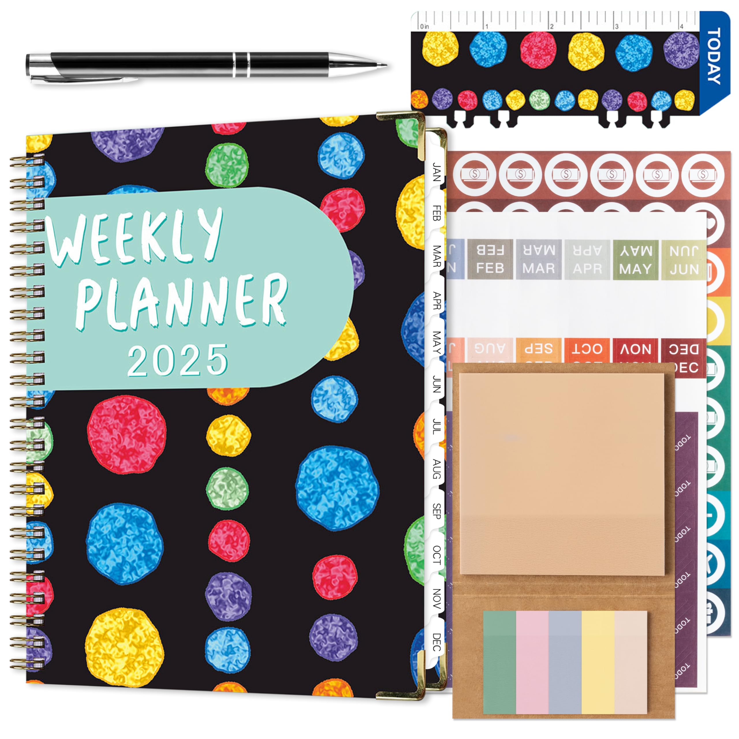 2025 Planner Gift Set - 12-Month Daily Weekly Monthly Organizer Notebook 8.4