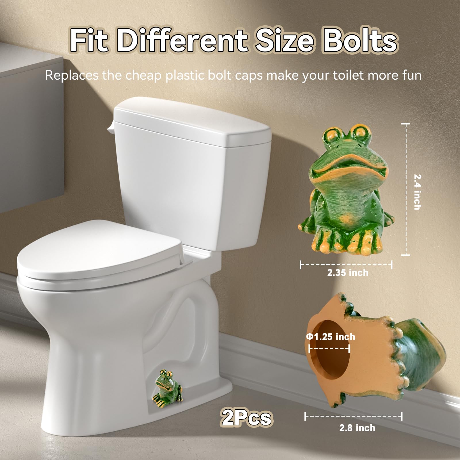 Decorative Resin Toilet Bolt Caps - 2pcs Bathroom Accessories for Easy Installation & Rust Prevention - Perfect for Home & Hotel Renovation