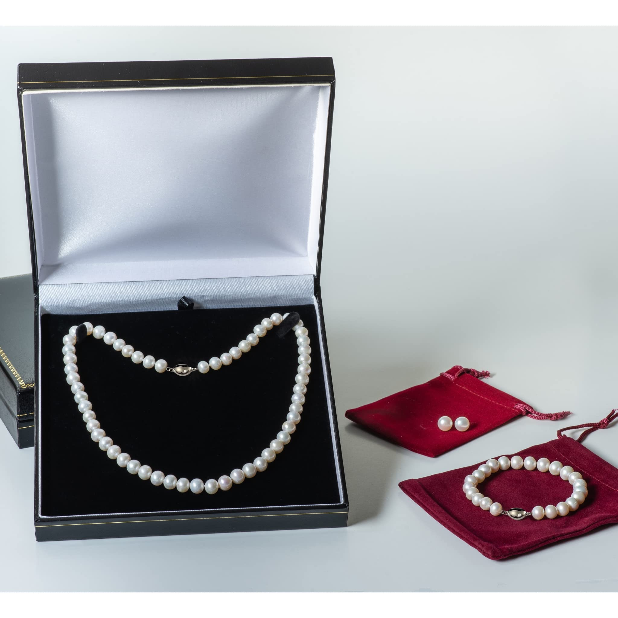 Freshwater Pearl Jewelry Set for Women - Necklace, Bracelet, Earrings - Wedding & Party