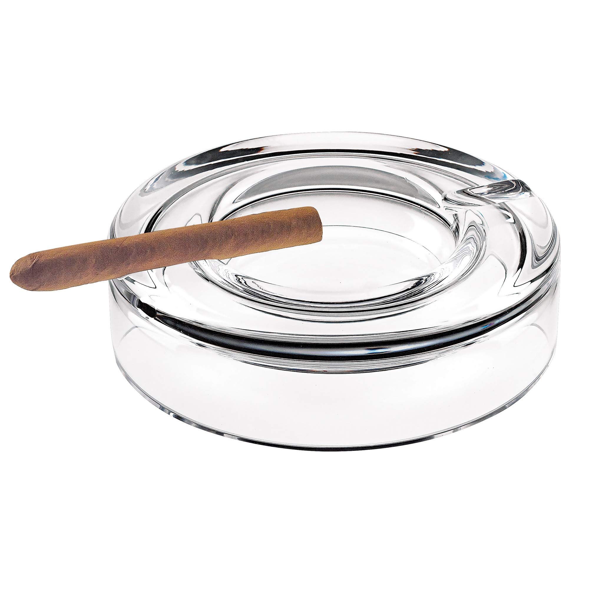 Premium Mouth-Blown European Crystal Cigar Ashtray - Handcrafted Luxury Smoking Accessory for Cigar Lounges, Home Bars & Outdoor Patios