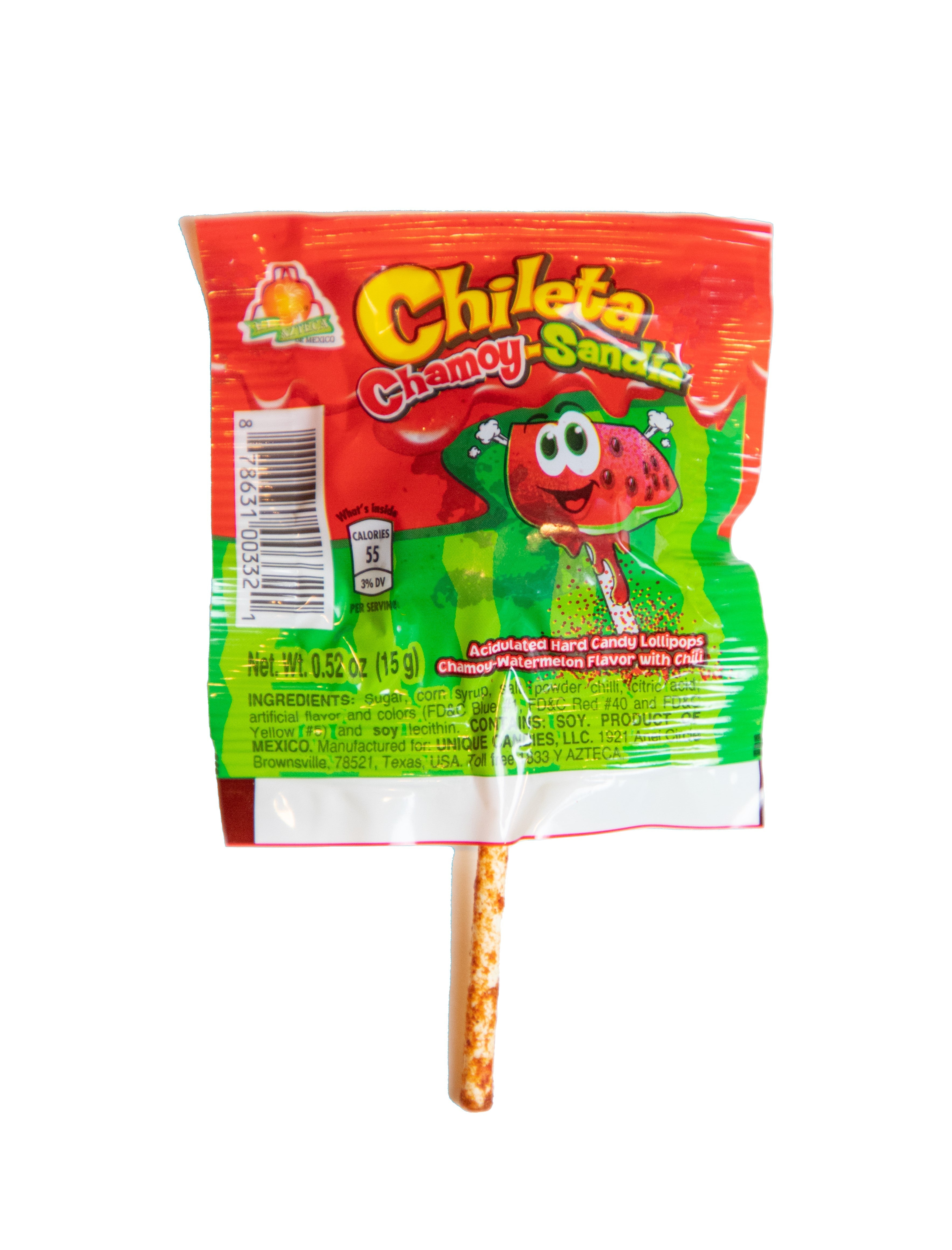 Azteca Chileta Chamoy Watermelon Candy - 40ct Resealable Bag - Sweet & Spicy Mexican Treat for Parties, Snacking & Gifting