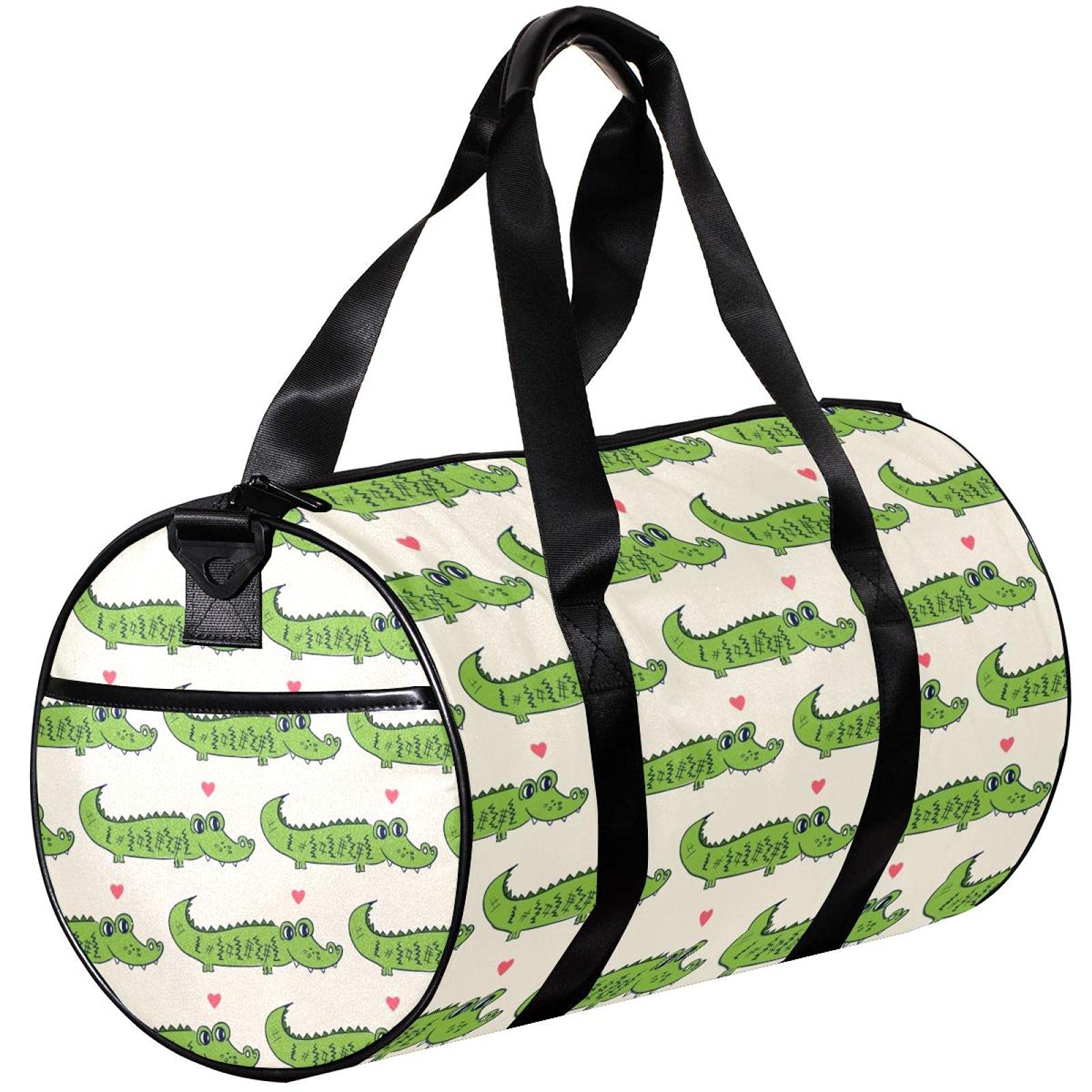 Cute Alligator Print Small Travel Duffel Bag - Lightweight Canvas Gym Bag for Sports, Workout & Weekend Trips - Perfect for Gym, Yoga, Travel & Outdoor Adventures