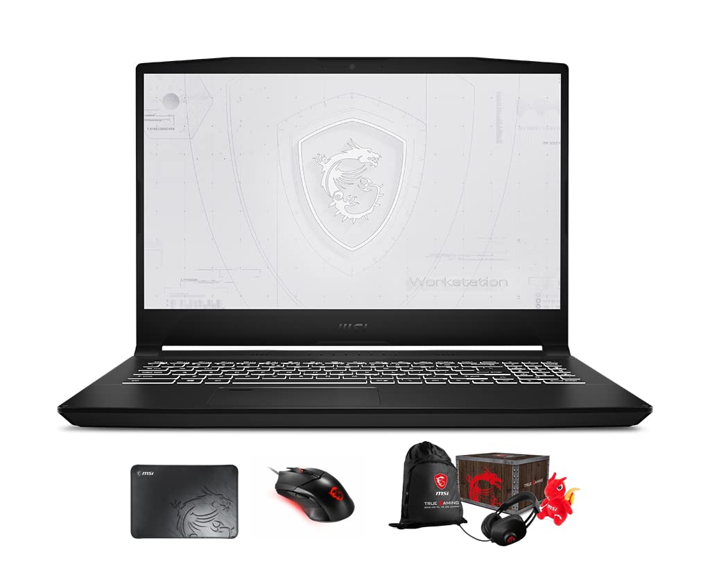 MSI WF66 11UJ-267 Professional Workstation Laptop - Intel Core i7-11800H 8-Core Processor, 16GB RAM, 256GB PCIe SSD + 2TB HDD, NVIDIA RTX A2000 GPU, 15.6
