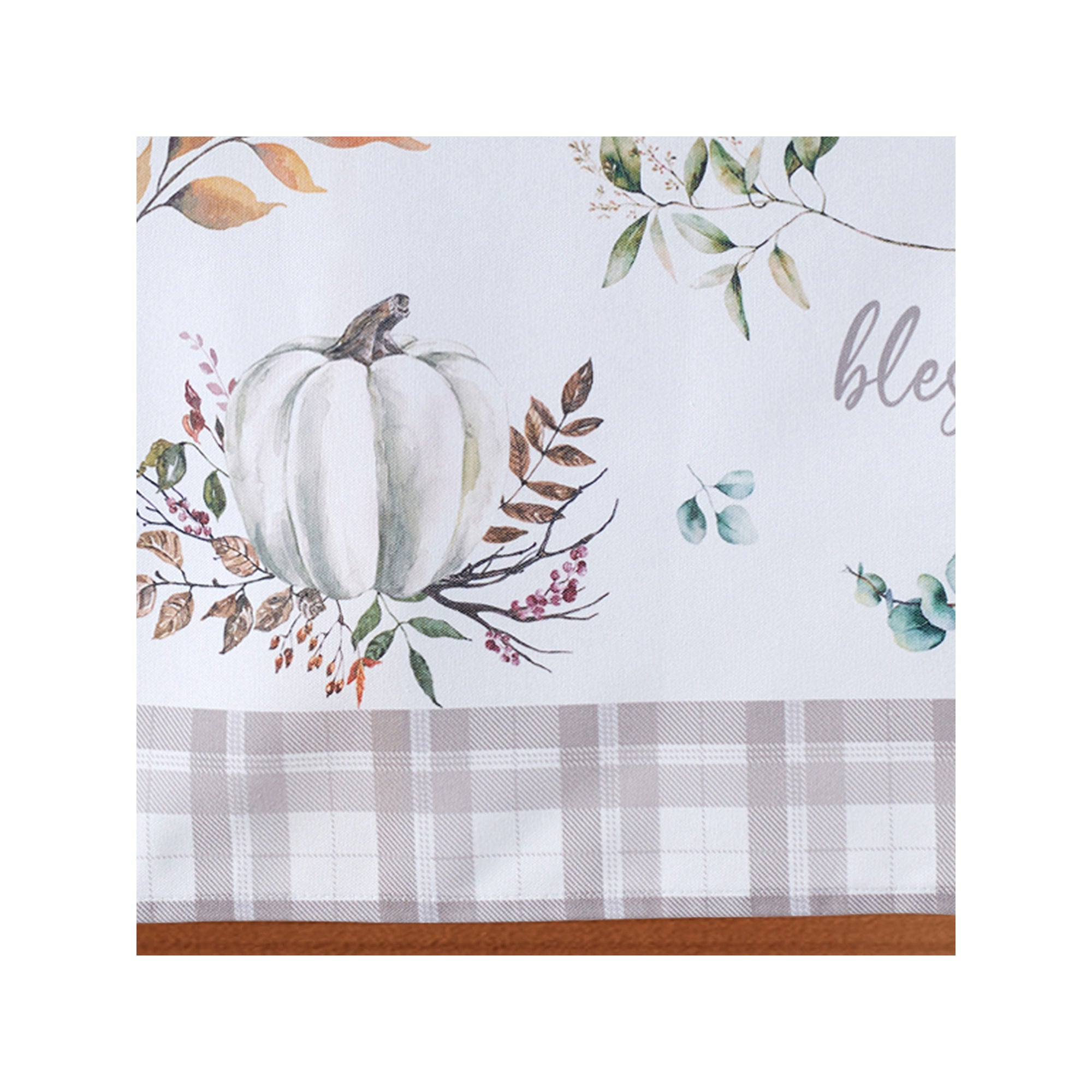 Avanti Grateful Patch Rectangle Tablecloth - Ivory One Size - Perfect for Thanksgiving, Christmas & Holiday Dining Decor