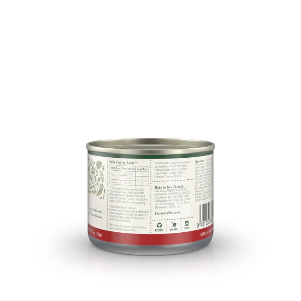 Premium Beef Pâté with Green Mussels - Grain-Free Wet Dog Food for Adult Dogs - High Protein Meal Topper or Standalone Meal for Active Dogs