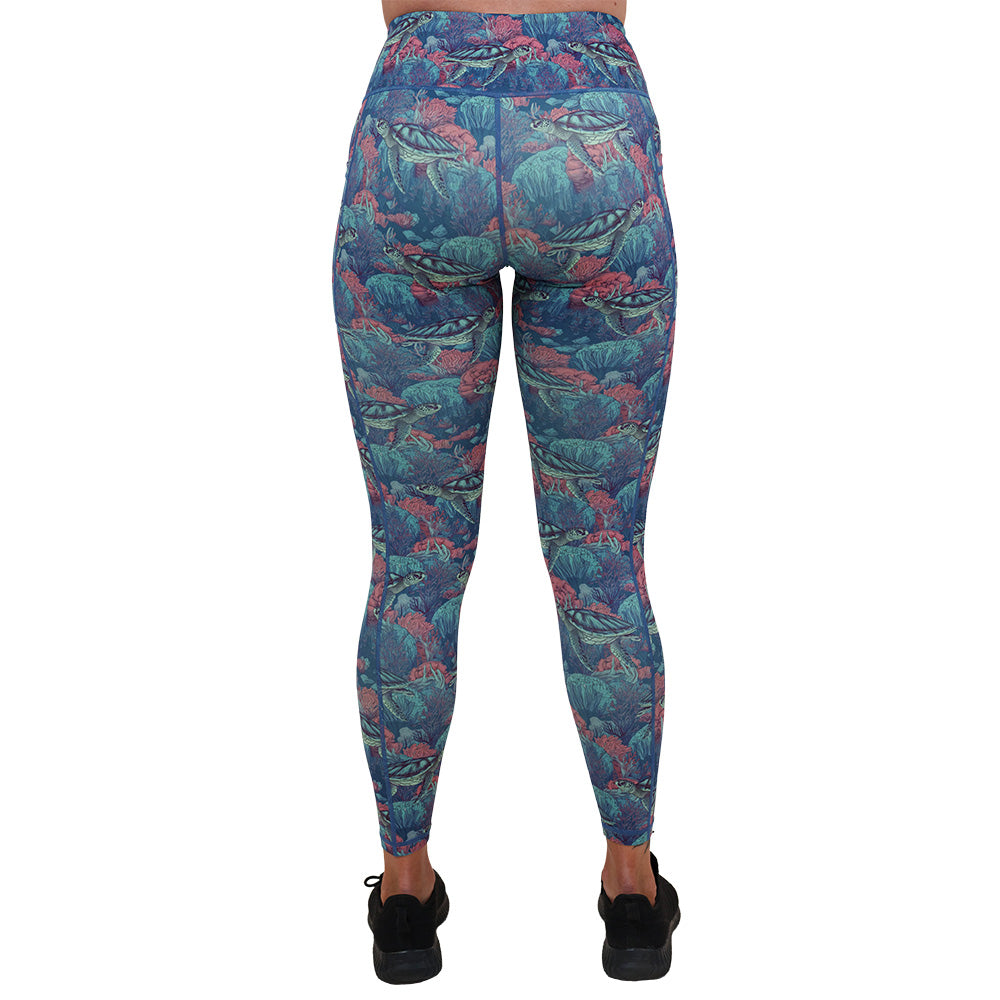 Turtley Obsessed Women's High-Waisted Yoga Leggings - Soft Stretchy Workout Pants for Running, Gym & Lounge