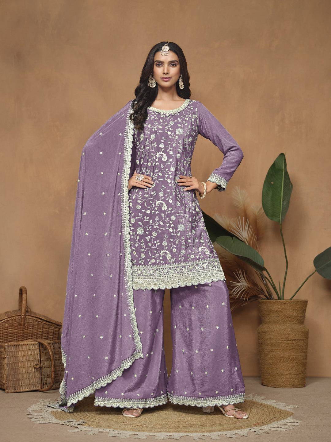 Elegant Aqua Blue Designer Palazzo Suit with Heavy Embroidery & Sequins Work | Perfect for Weddings, Parties & Festive Occasions