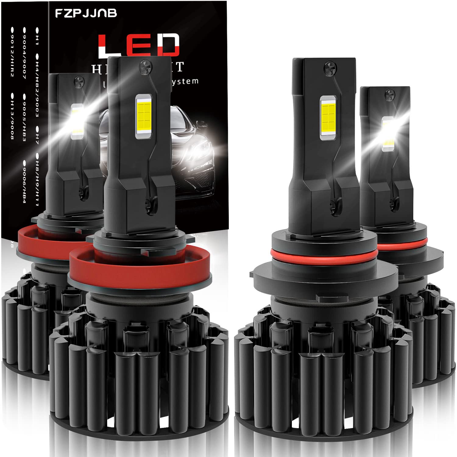 Super Bright 9005/H11 LED Headlight Bulbs for Ford Edge 2015-2020 - 40,000LM 6500K Cool White - 500% Brighter Than Halogen - Plug and Play Installation - Perfect for Night Driving & Foggy Conditions - Pack of 4