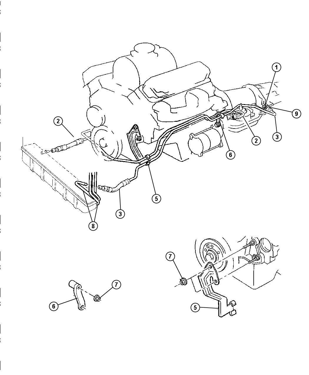 Mopar 5202 8897AC Auto Transmission Oil Cooler Hose for Dodge Ram